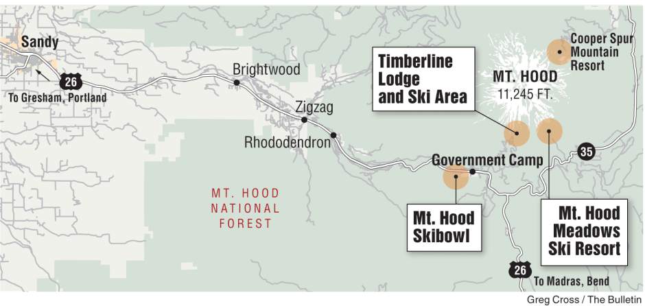 Map of Mt. Hood