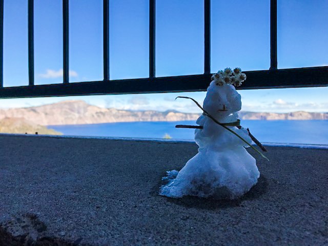 Crater Lake Snowman