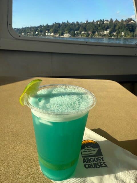 A cocktail aboard the Argosy cruise boat in Seattle