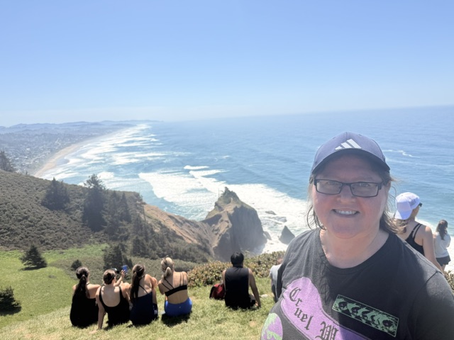 Explorer Sue at the end of God's Thumb trail.